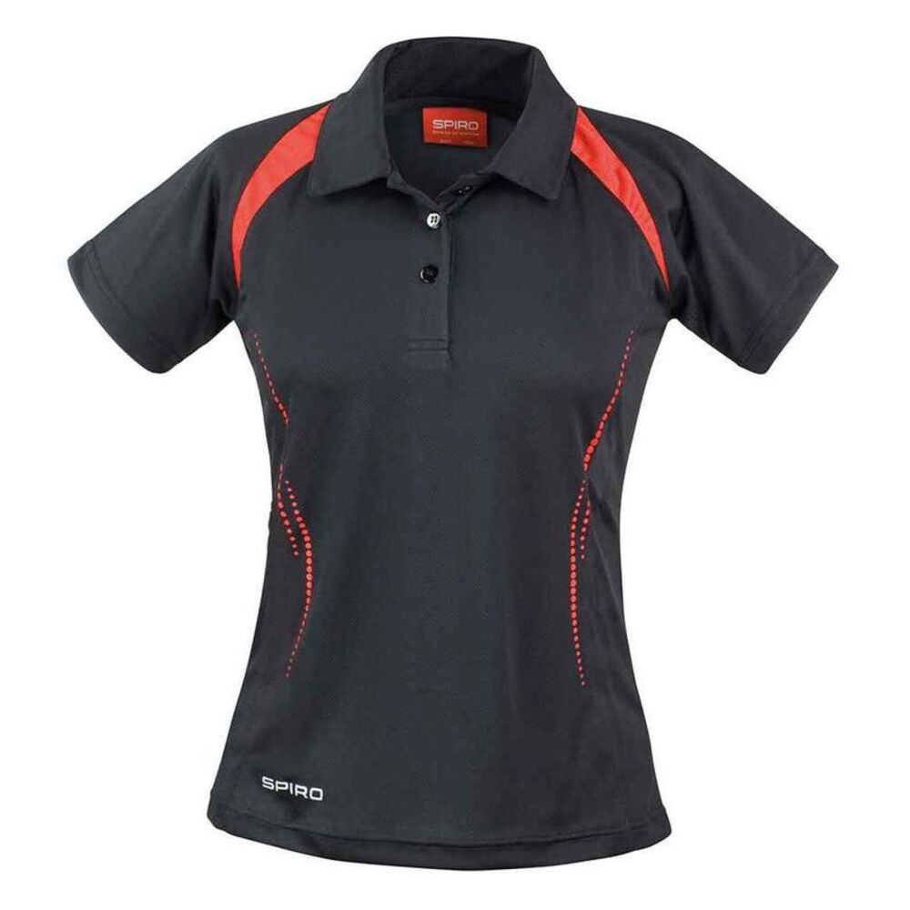 Spiro Womens/Ladies Team Spirit Polo Shirt / Black/Red